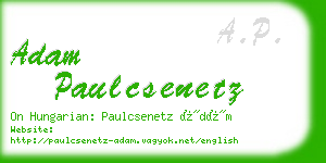 adam paulcsenetz business card